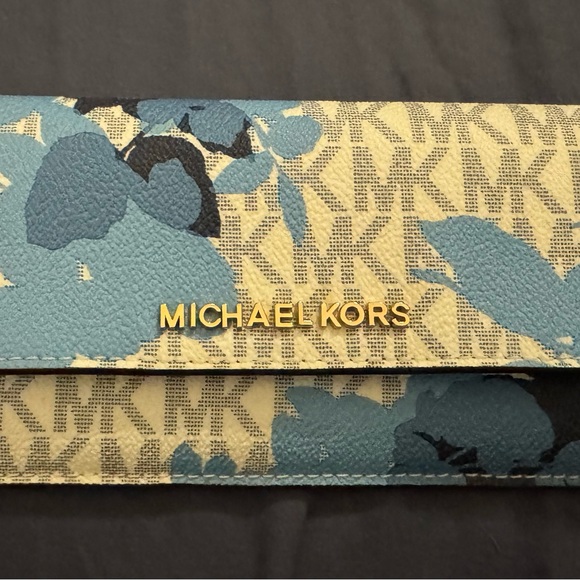Michael Kors Accessories - Michael Kors Blue Floral Wallet